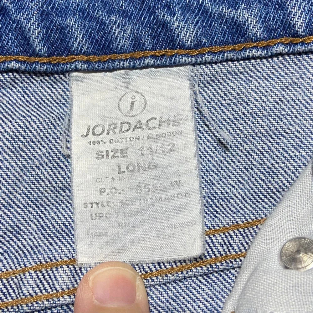 Vintage Jordache 90s High Waisted Straight Leg Blue Mom Jeans Size 11/12 Long